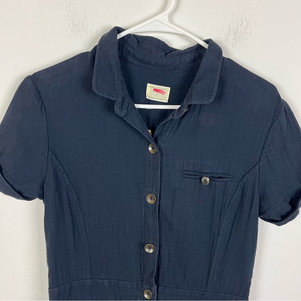Rag & Bone Blue Button Front Romper - image 2